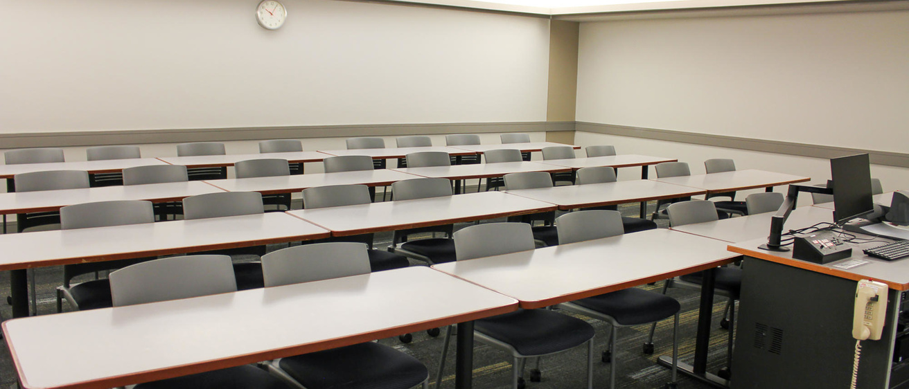 Photo of classroom C121 Pappajohn Business Building